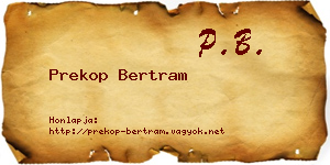 Prekop Bertram névjegykártya